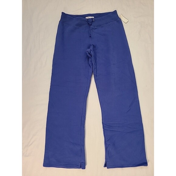 NwT Lady Foot Locker LFL Workout Pants SIZE Large Blue Open Leg - Picture 2 of 9